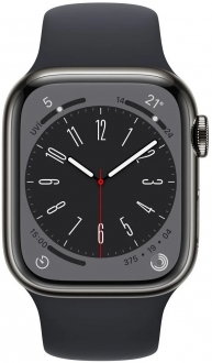 Apple Watch Series 8 Cellular 41mm Paslanmaz Çelik Kasa ve Spor Kordon görsel 3