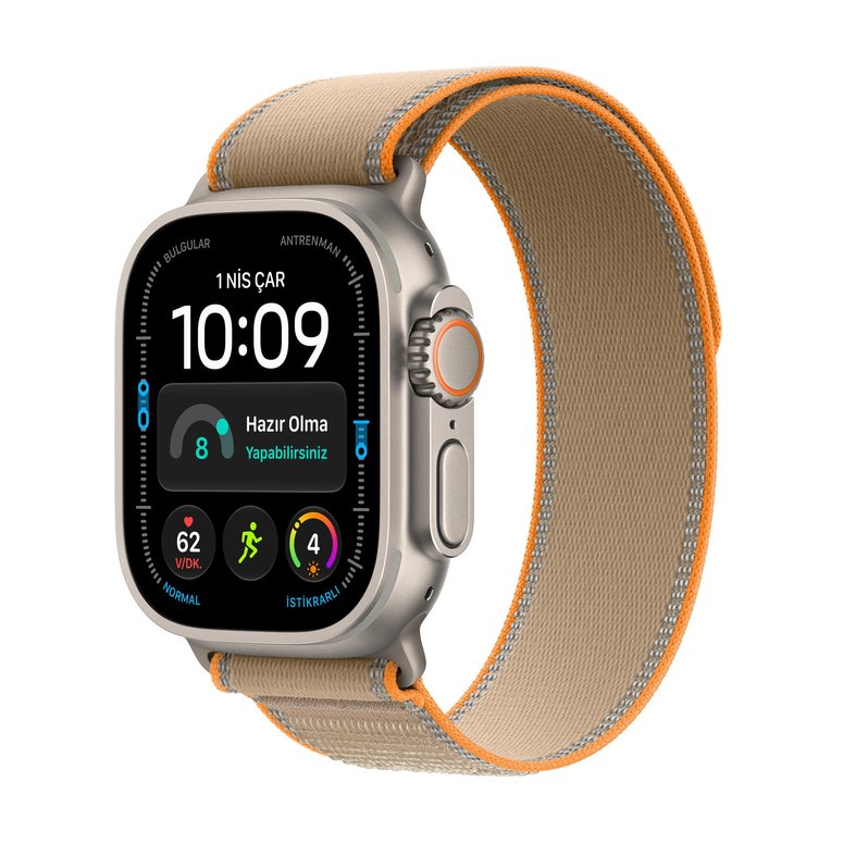 Apple Watch Ultra 4 GPS + Cellular 49mm Natürel Titanyum Kasa ve Kum Beji Trail Loop
