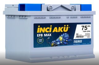 İnci Akü EFB Max Tigris 12V 75Ah