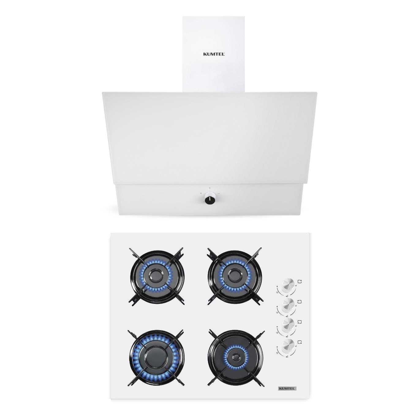 Kumtel Beyaz 2'li Ankastre Cam Set (Ocak-Davlumbaz) (KK000428)