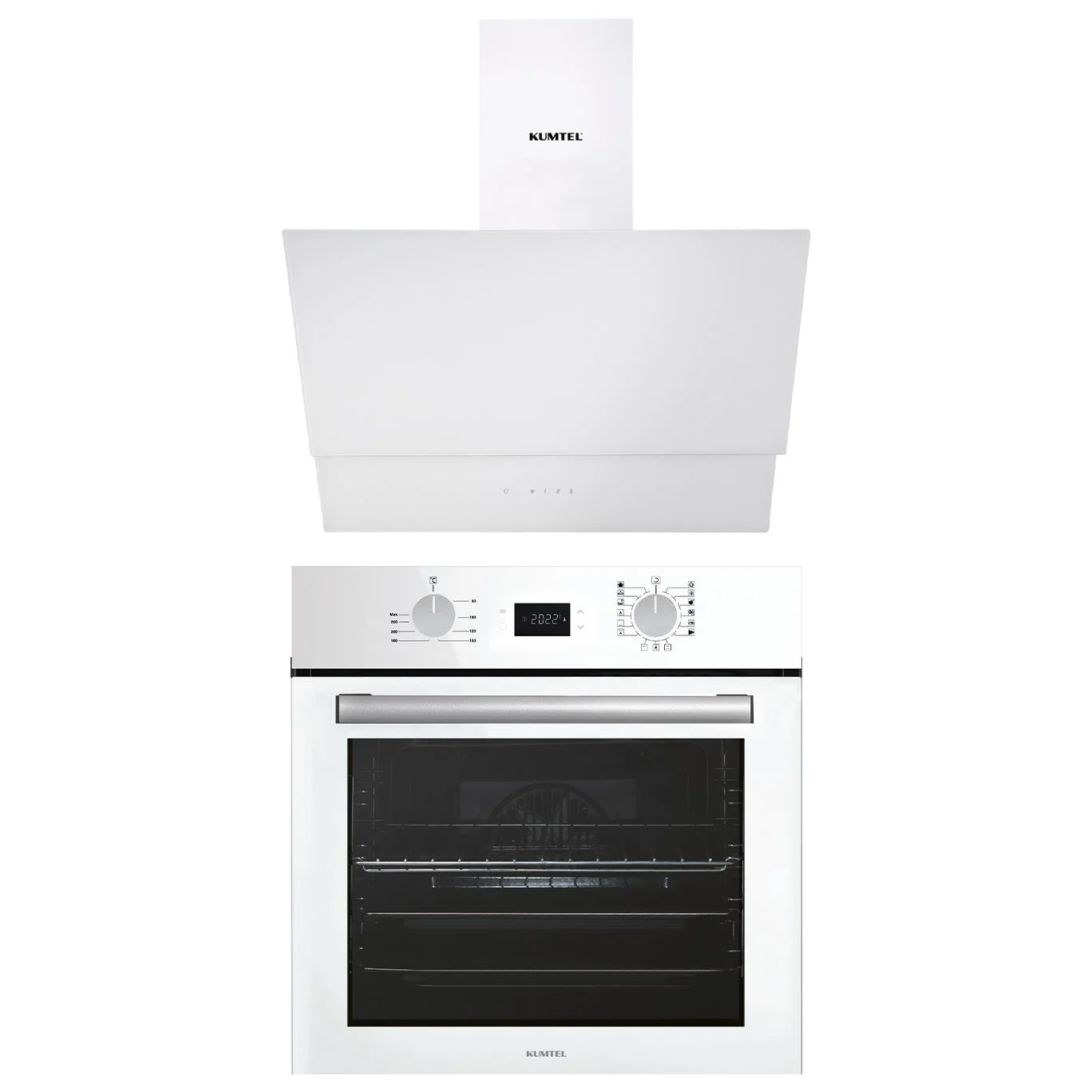 Kumtel Digital Plus 15 Programlı 2'li Beyaz Ankastre Set (Fırın-Davlumbaz) (KK000697)