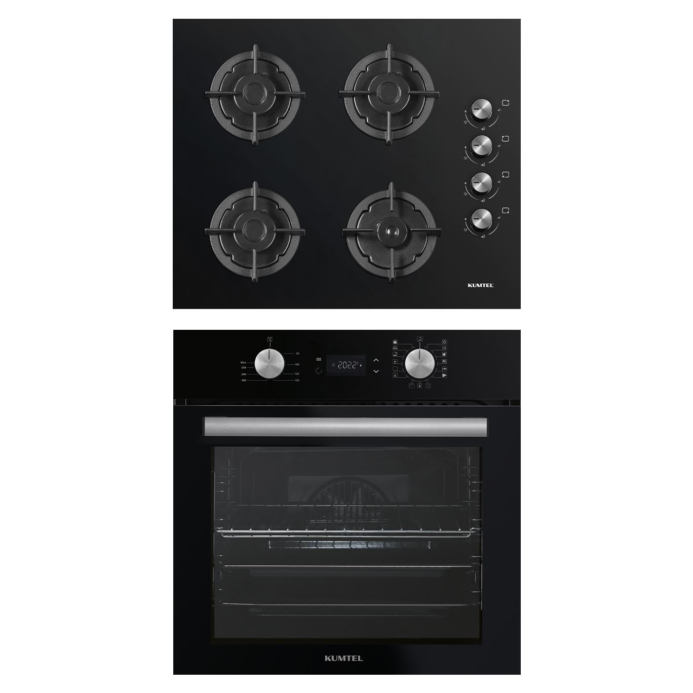 Kumtel Digital Plus 15 Programlı 2'li Siyah Ankastre Set (Ocak-Fırın) (KK000695)
