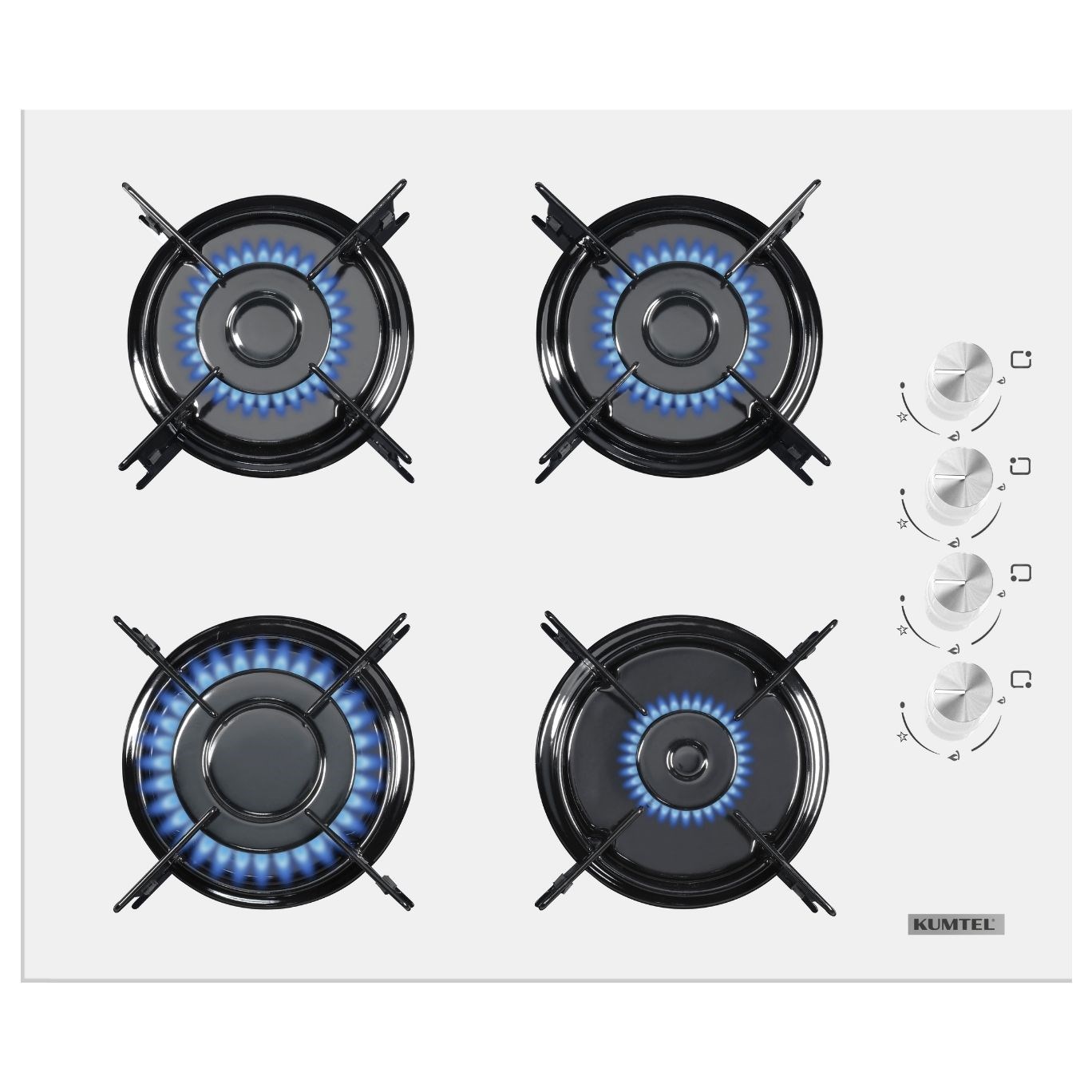 Kumtel Home Plus Beyaz Cam Ankastre Set (KK000672) görsel 3