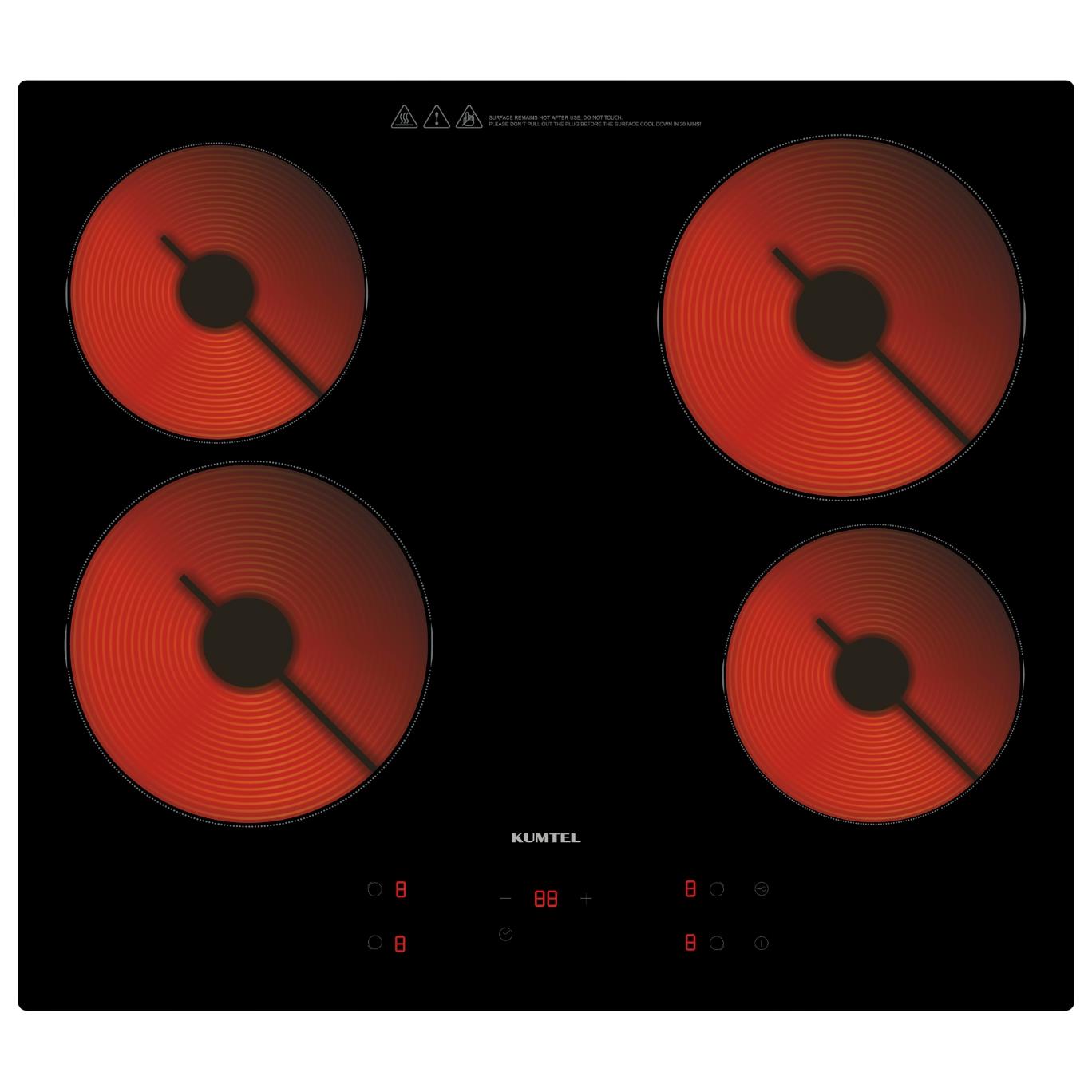 Kumtel Vitro Dijital Siyah Cam Ankastre Set (KK000448) görsel 3