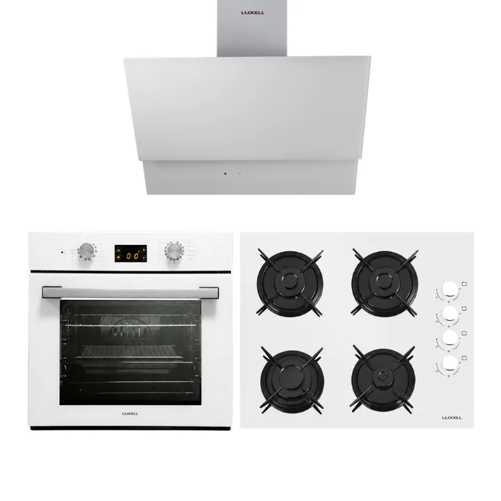 Luxell Opall Beyaz Ankastre Set