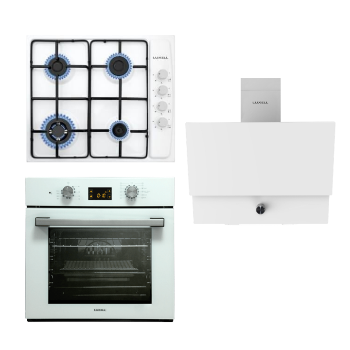 Luxell Plus Pro Beyaz Ankastre Set