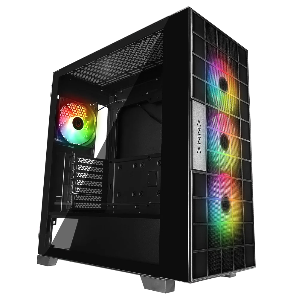 Rampage AZZA V2 - Temperli Camlı Atx Mid-T Oyuncu Kasası-Siyah