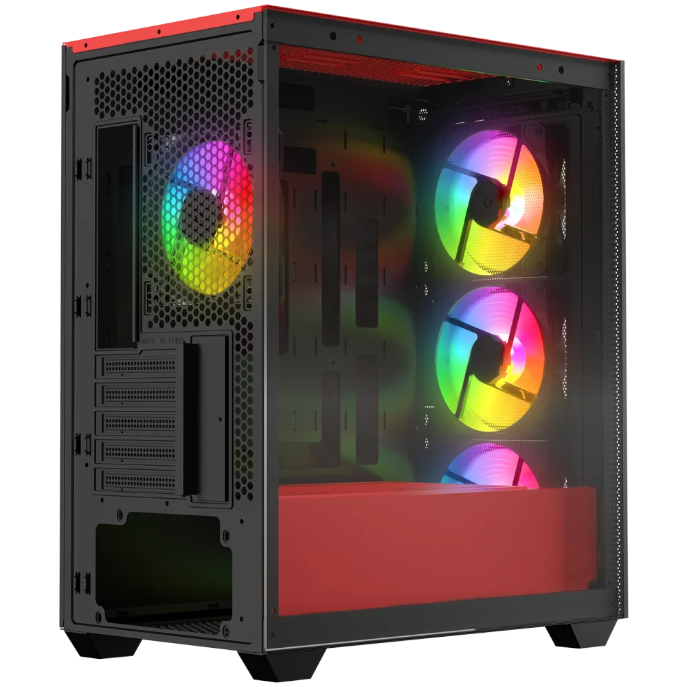 Rampage BLAZE - Mesh Temperli Camlı 4x12cm ARGB Fan M-Atx Mid-T Oyuncu Kasası-Siyah görsel 3