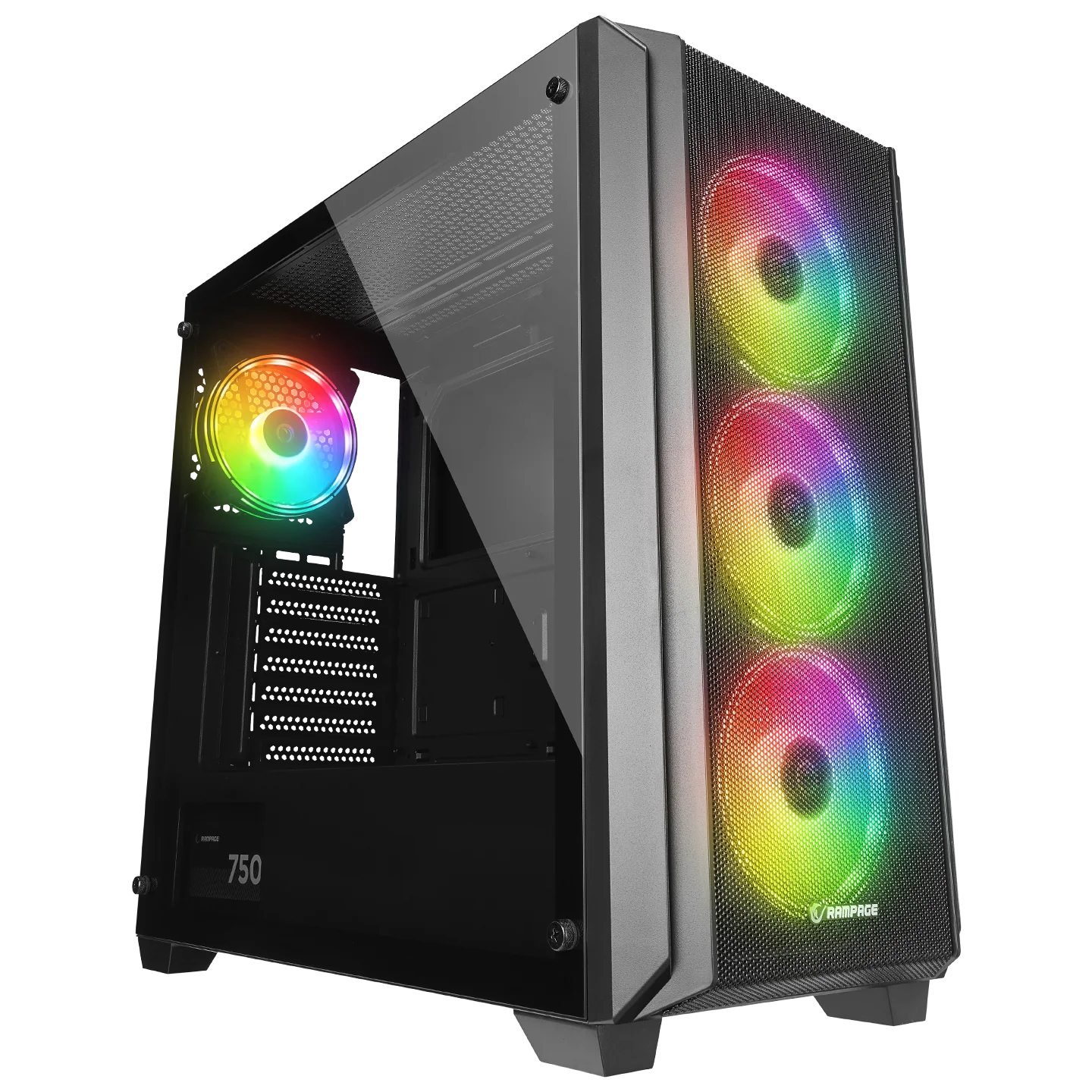 Rampage ELYSIAN MESH - 750W 80 Plus Bronze Temperli Camlı Mid-T Oyuncu Kasası-Siyah