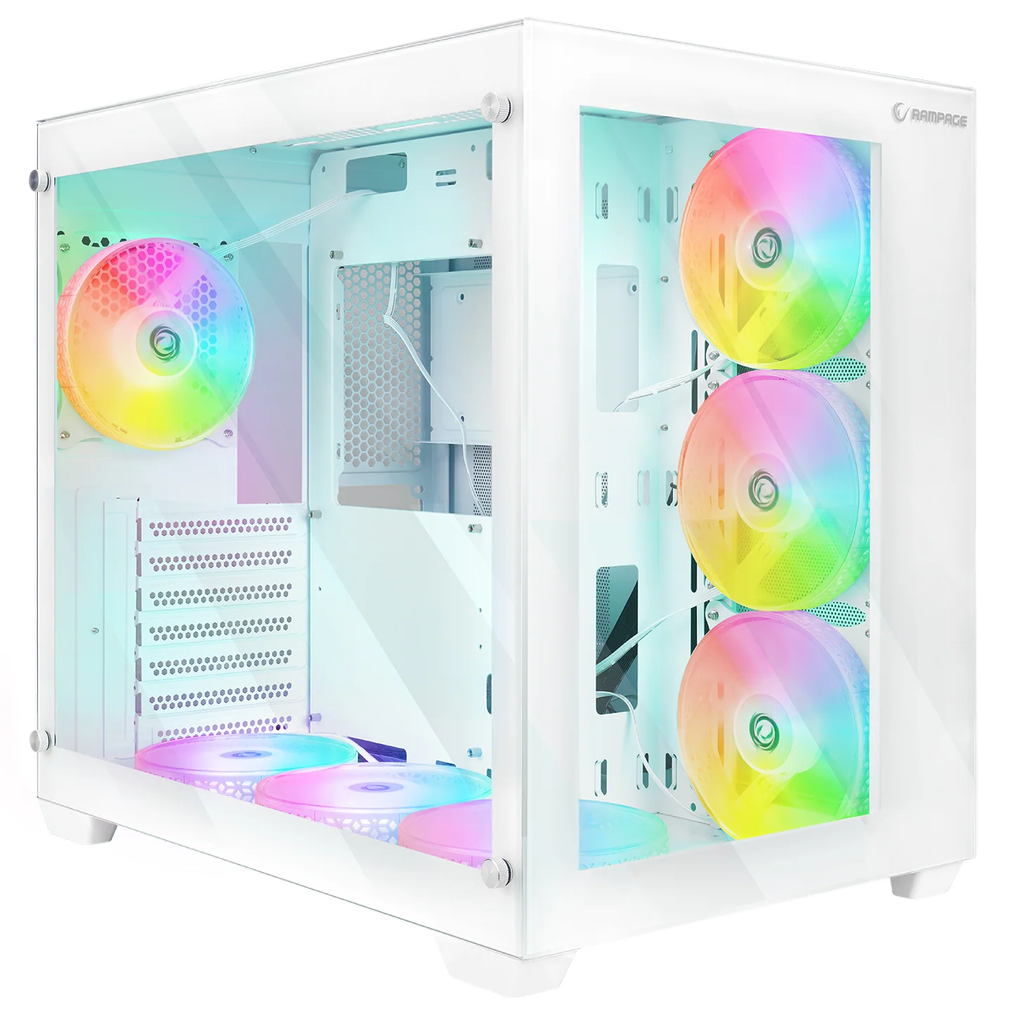 Rampage ICEBLADE PRO WHITE - İceblade Pro Kumandalı Atx Mid-T Oyuncu Kasası-Beyaz