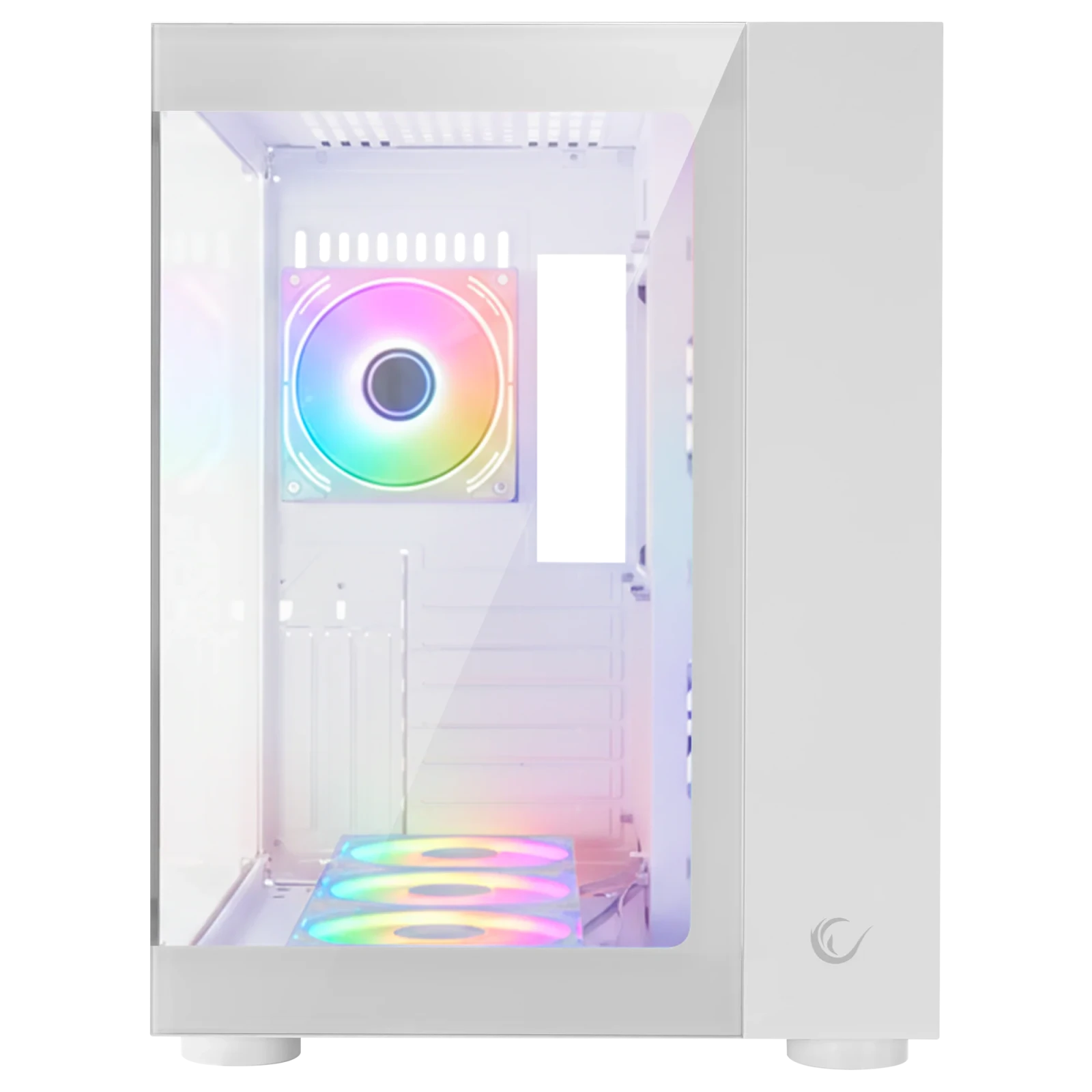 Rampage ICEWAVE - Beyaz Temperli Camlı 7*12cm ARGB Fan+Kontrolcü Transparan ATX Oyuncu Kasası görsel 2