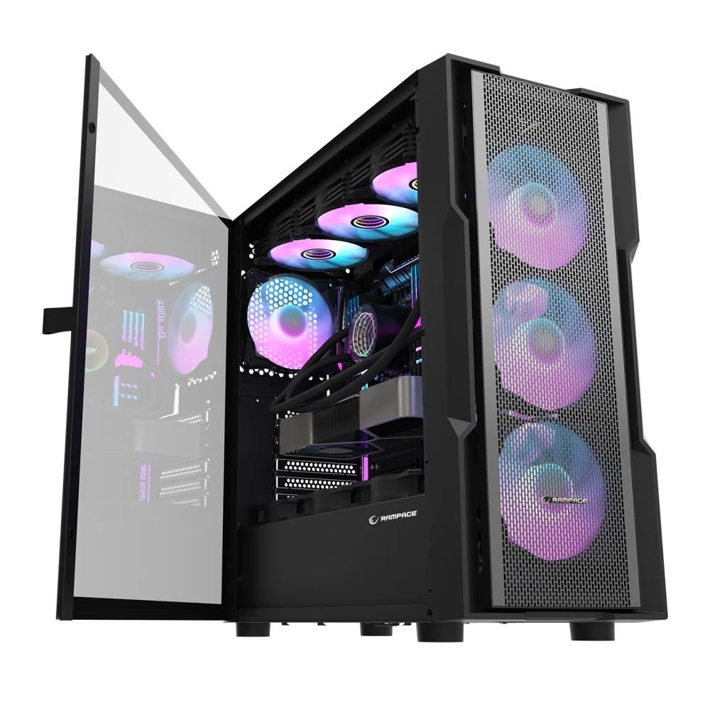 Rampage INFINITY - Mesh 4xARGB Fan Manyetik Temperli Camlı E-Atx Mid-T Oyuncu Kasası