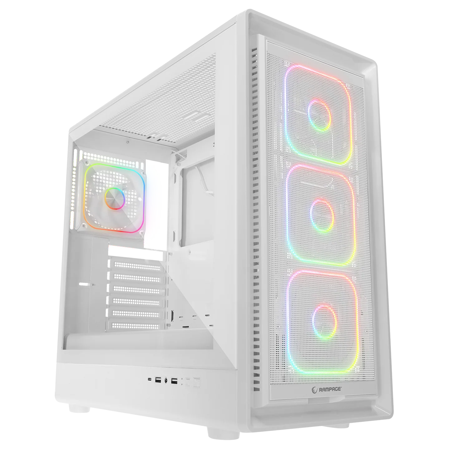 Rampage METEOR PRO - 750W 80 Plus Bronze 4xRGB Fan 1xUsb3.1 2xUsb2.0 Beyaz Oyuncu Kasası