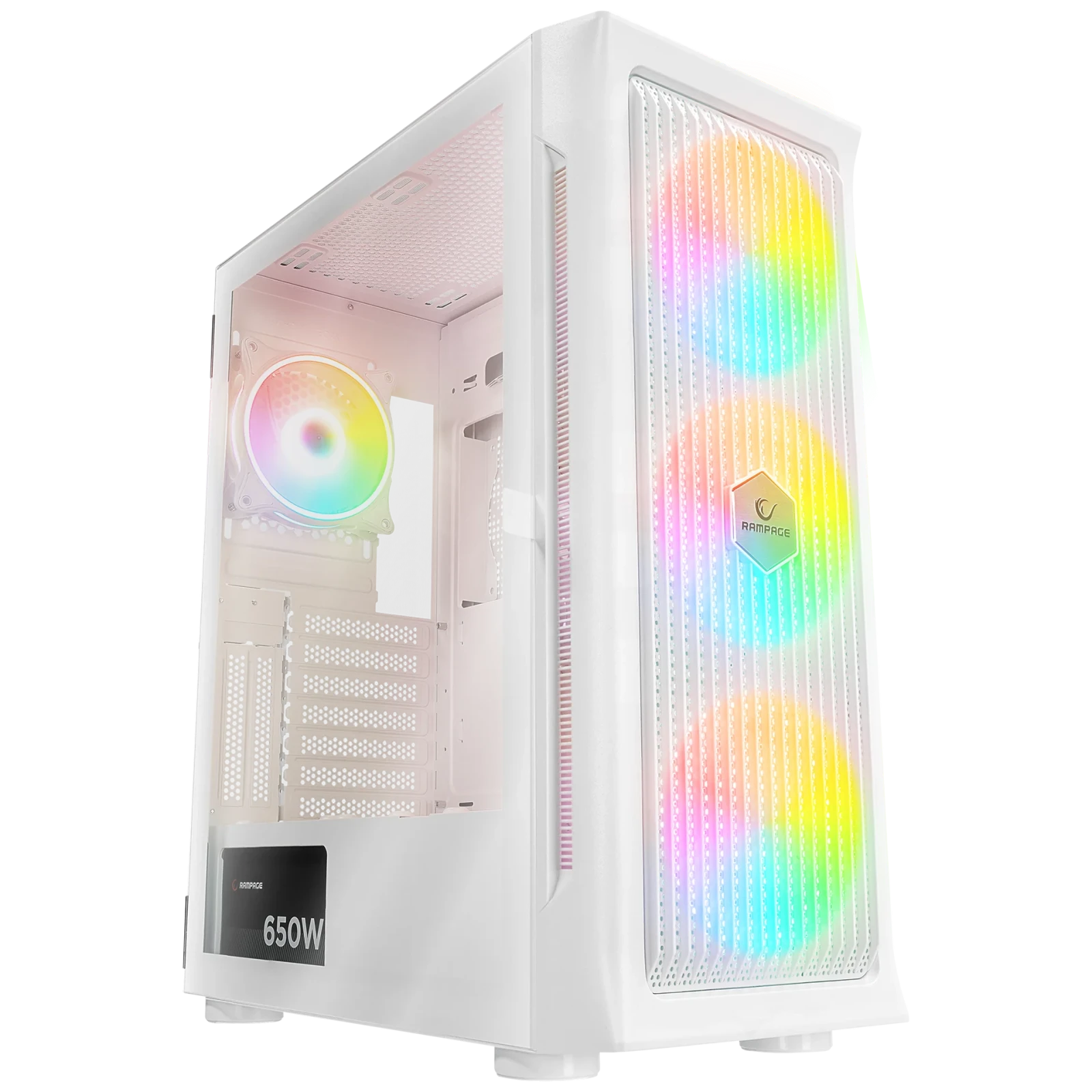 Rampage Prolix Mesh 650W 80+ Atx Mid-T Oyuncu Kasası-Beyaz