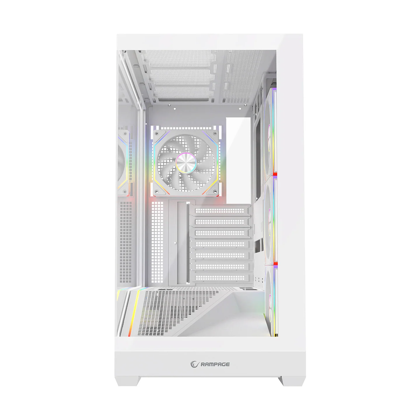 Rampage REAPER - Type-C*1+Usb2.0*1+Usb3.0*1 Beyaz 4*12cm ARGB Fan ATX Gaming Oyuncu Kasası görsel 2