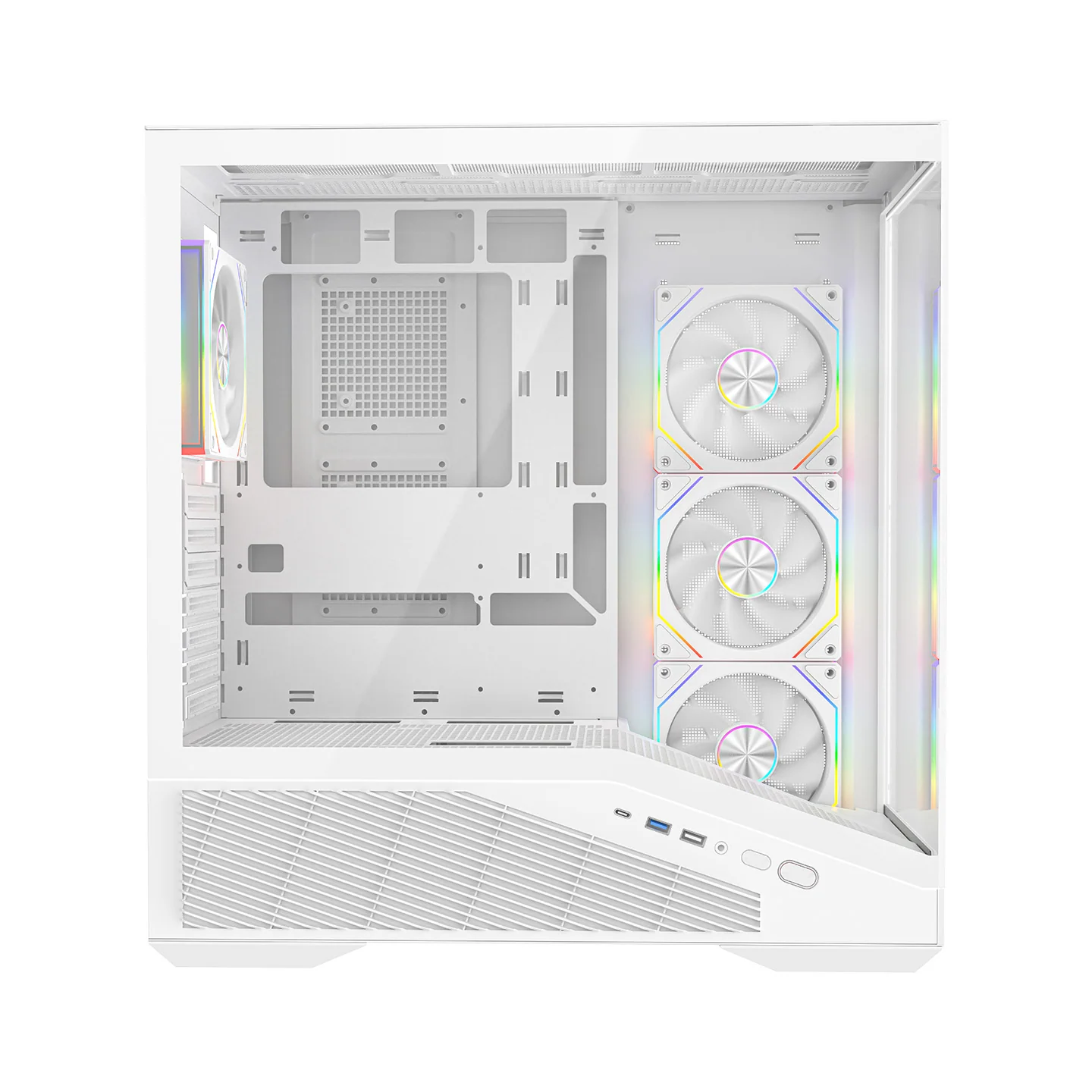 Rampage REAPER - Type-C*1+Usb2.0*1+Usb3.0*1 Beyaz 4*12cm ARGB Fan ATX Gaming Oyuncu Kasası görsel 3