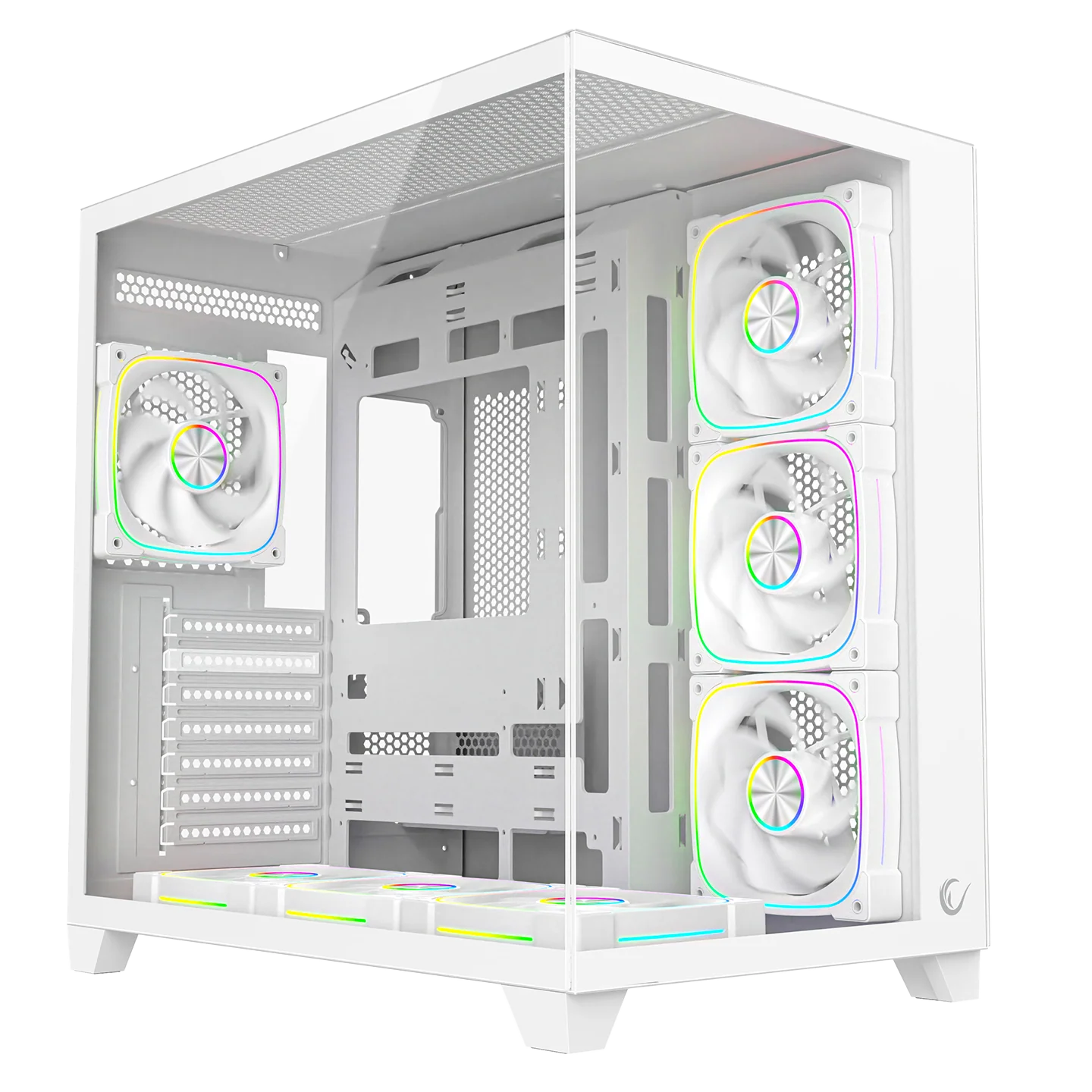 Rampage SEALITE - Beyaz Temperli Camlı ATX/M-ATX 7x12cm ARGB Pwm Fan+Kumanda Oyuncu Kasası