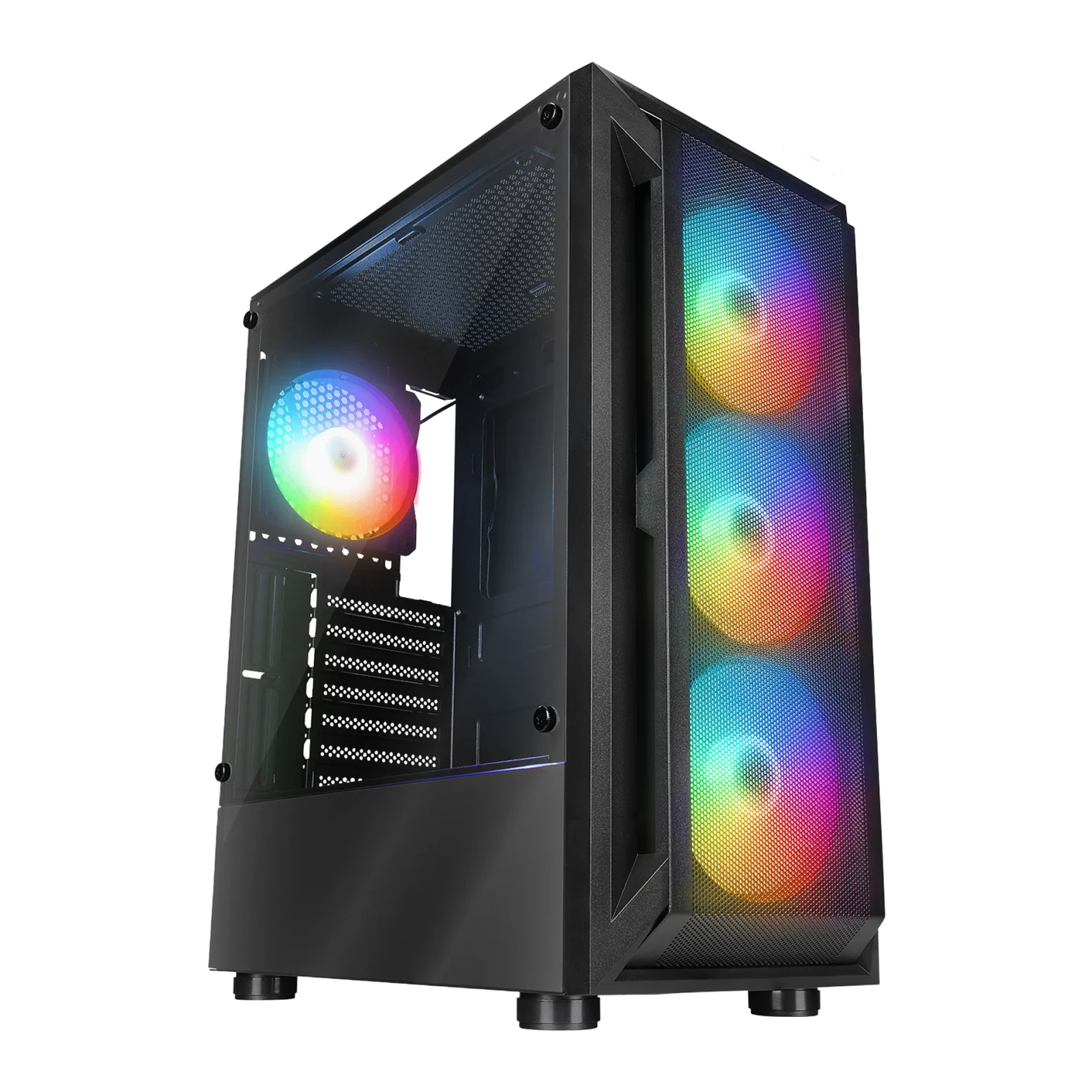 Rampage Shiva 4x120mm Rainbow Fanlı Temperli Cam Atx Mid-T Oyuncu Kasası