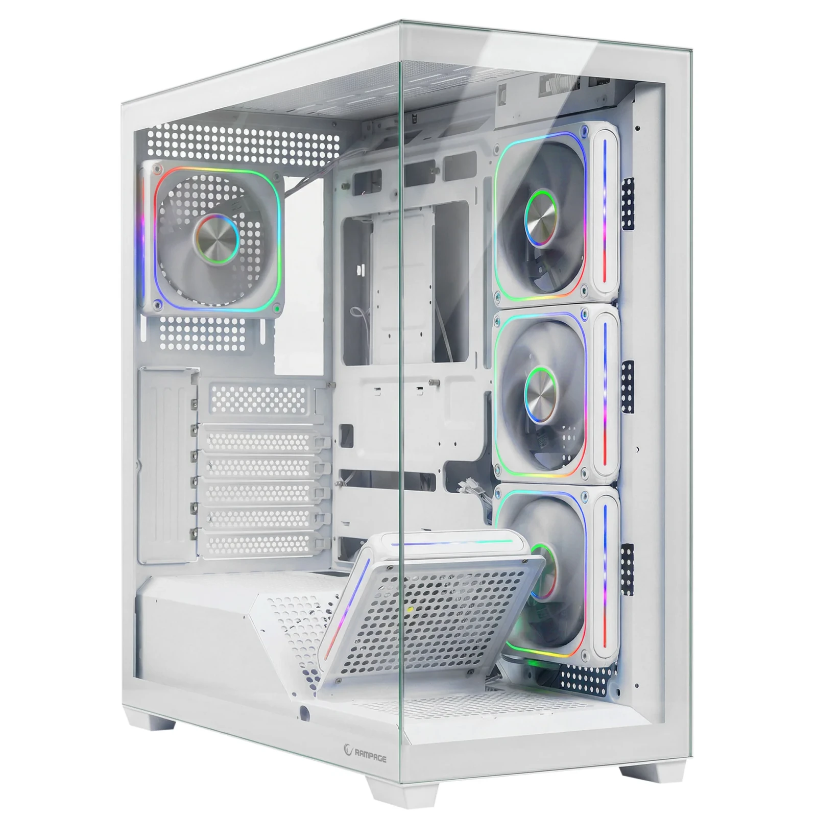 Rampage SYLON 850W 80 Plus Bronze Beyaz 5*12cm ARGB Fan ATX MID-T Gaming Oyuncu Kasası