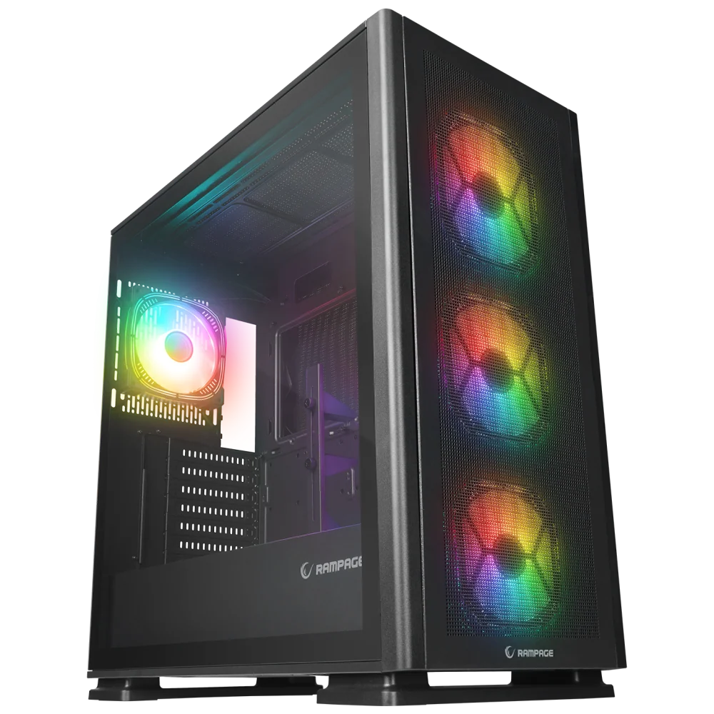 Rampage Vanguard V2 Dikey VGA Tutucu E-Atx Big-T Oyuncu Kasası-Siyah