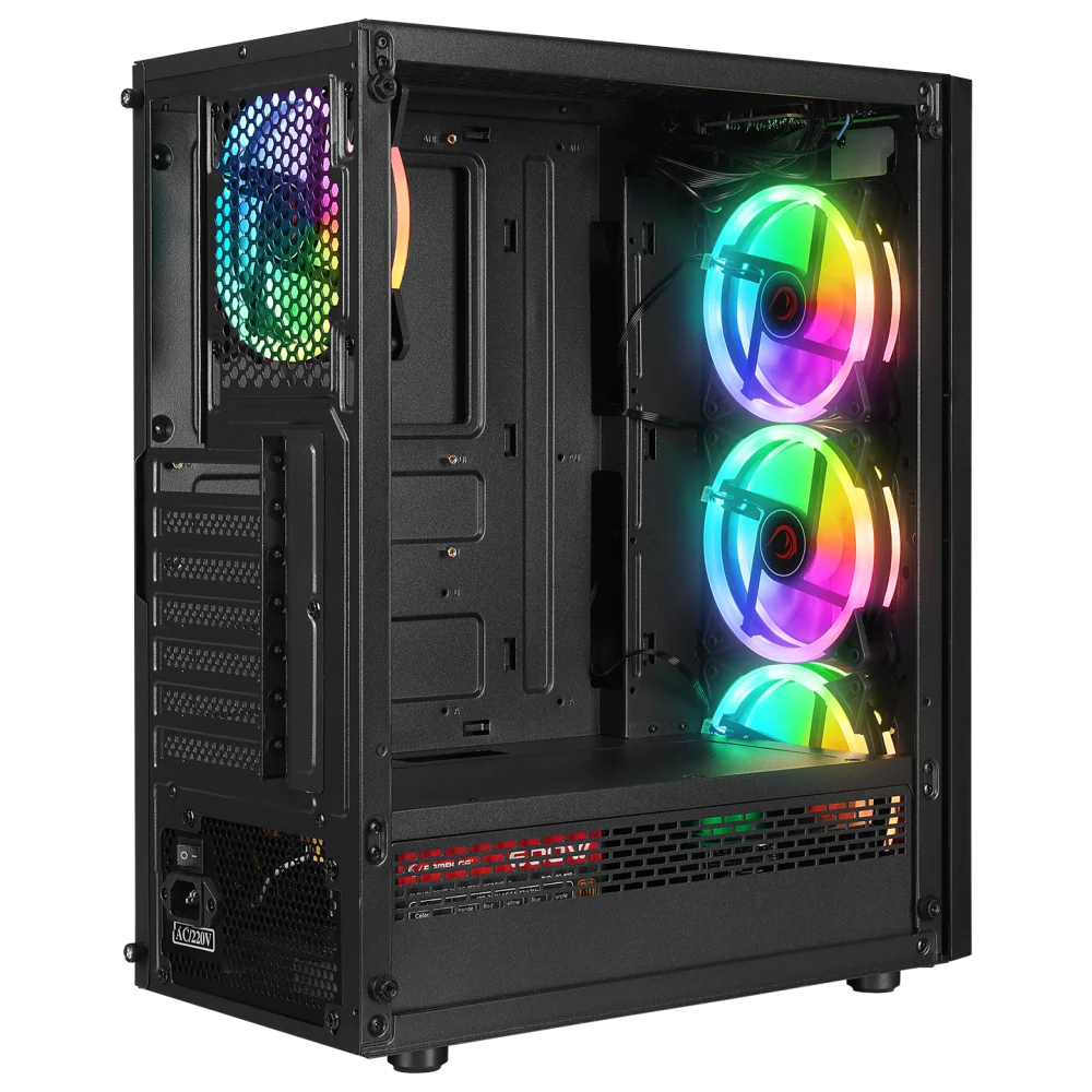 Rampage Victory Plus 600W 80+ Bronze Temperli Camlı 4x12cm RGB Fan Atx Mid-T Oyuncu Kasası görsel 3