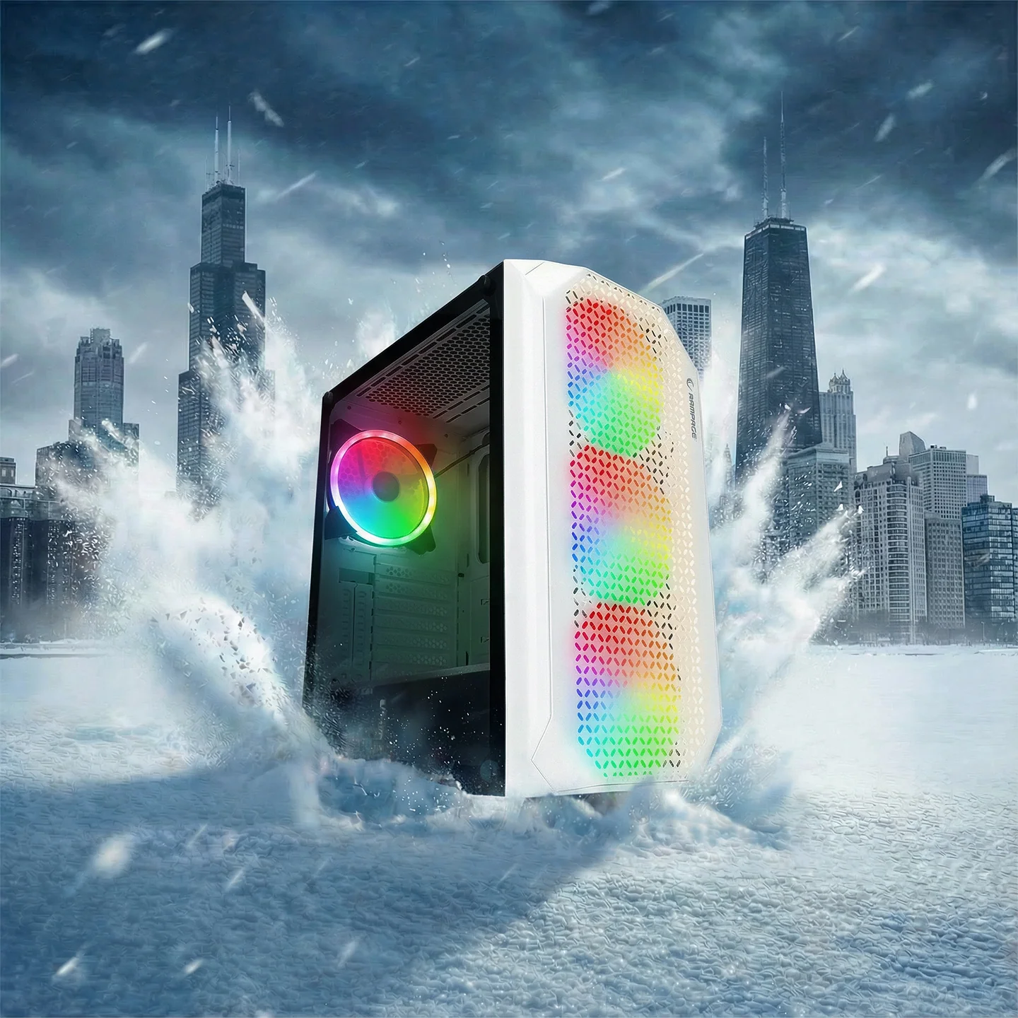 Rampage Zuko 600W 80+ Bronze Metal Panel Temper Cam Atx Mid-T Oyuncu Kasası-Beyaz 37882