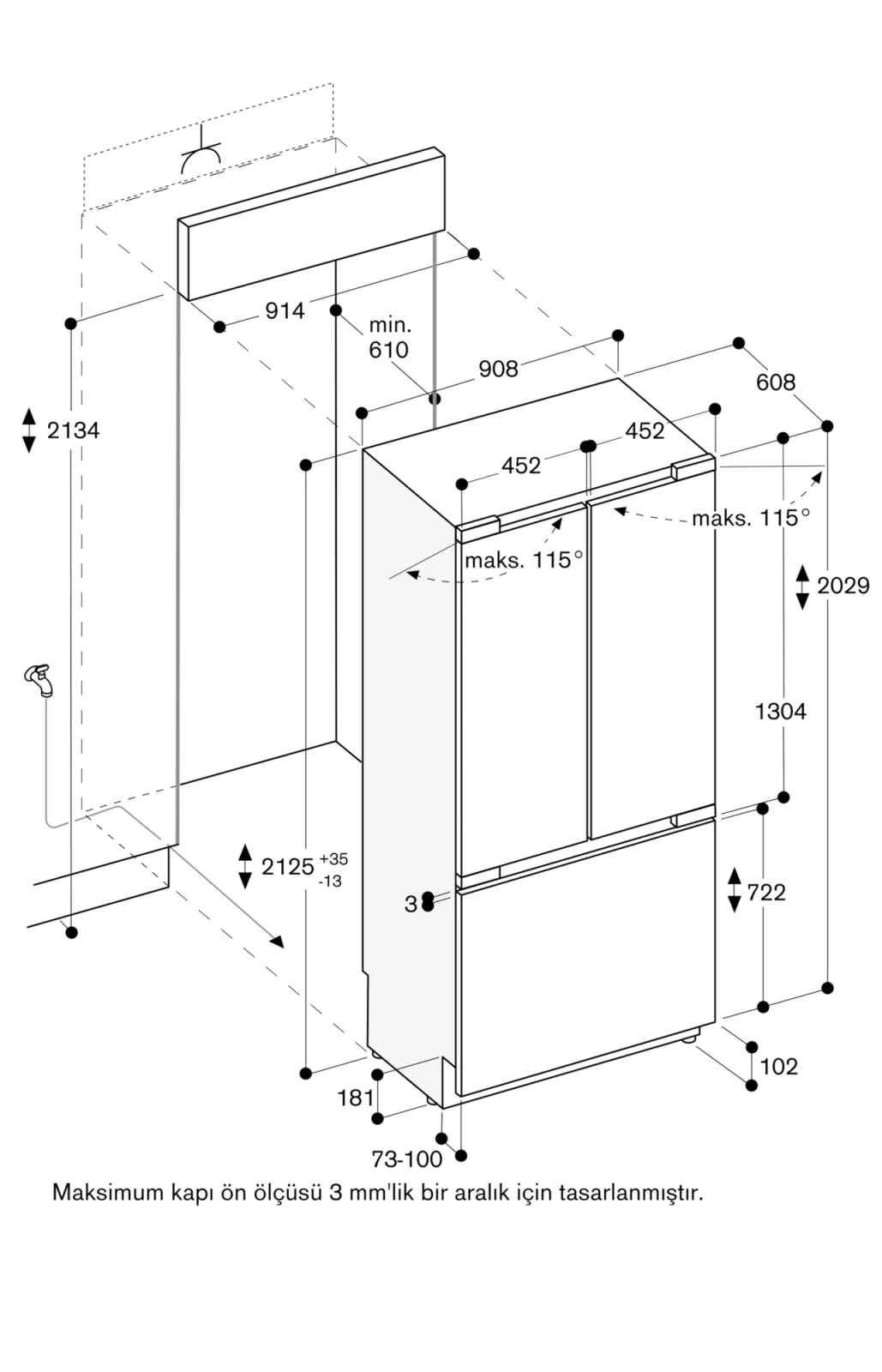 Gaggenau RY492305 Vario soğutucu ve derin dondurucu kombinasyonu görsel 2