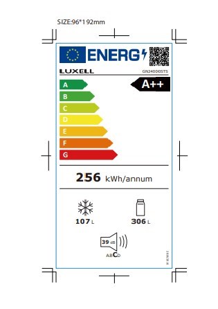 Luxell A++ Çift Kapılı Buzdolabı Inox 413 Litre – GN24000STS görsel 2