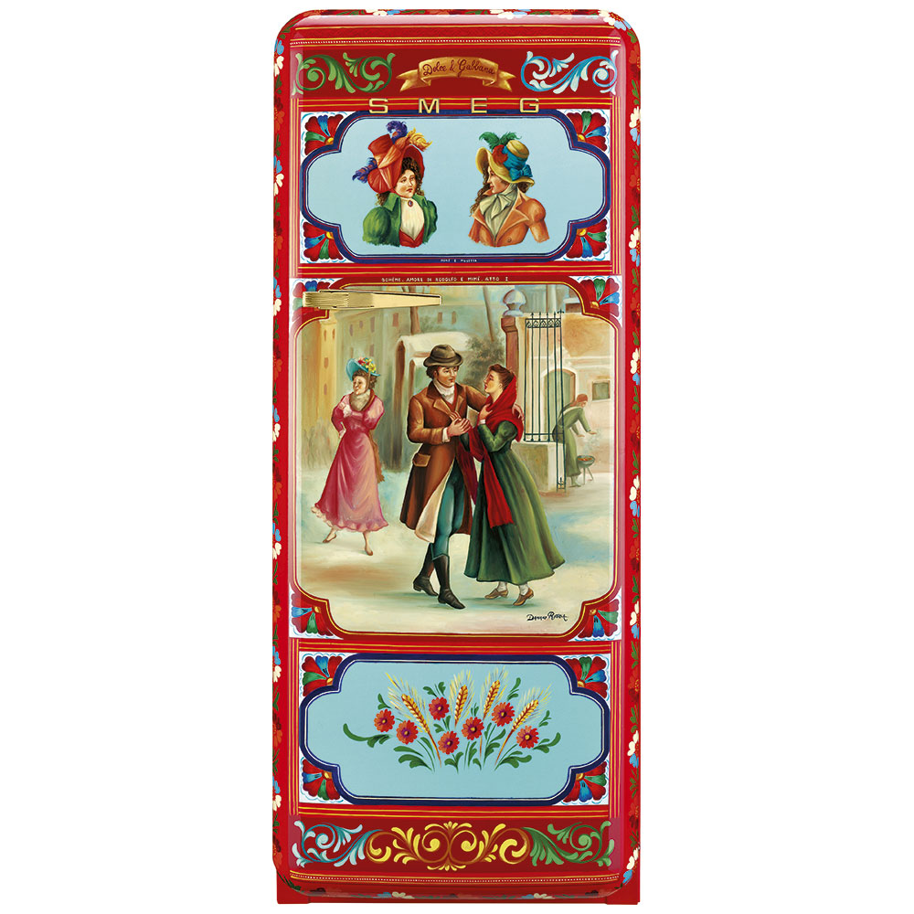 Smeg Frigoriferi d’arte/Sanatsal buzdolapları Smeg & Dolce&Gabbana FAB28R-DG CR05RD