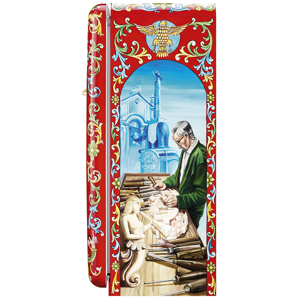 Smeg Frigoriferi d’arte/Sanatsal buzdolapları Smeg & Dolce&Gabbana FAB28R-DG PT07RD görsel 2