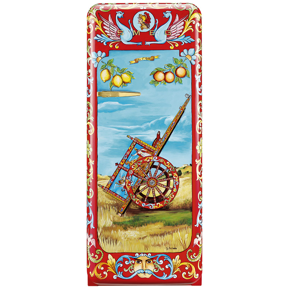 Smeg Frigoriferi d’arte/Sanatsal buzdolapları Smeg & Dolce&Gabbana FAB28R-DG PT07RD