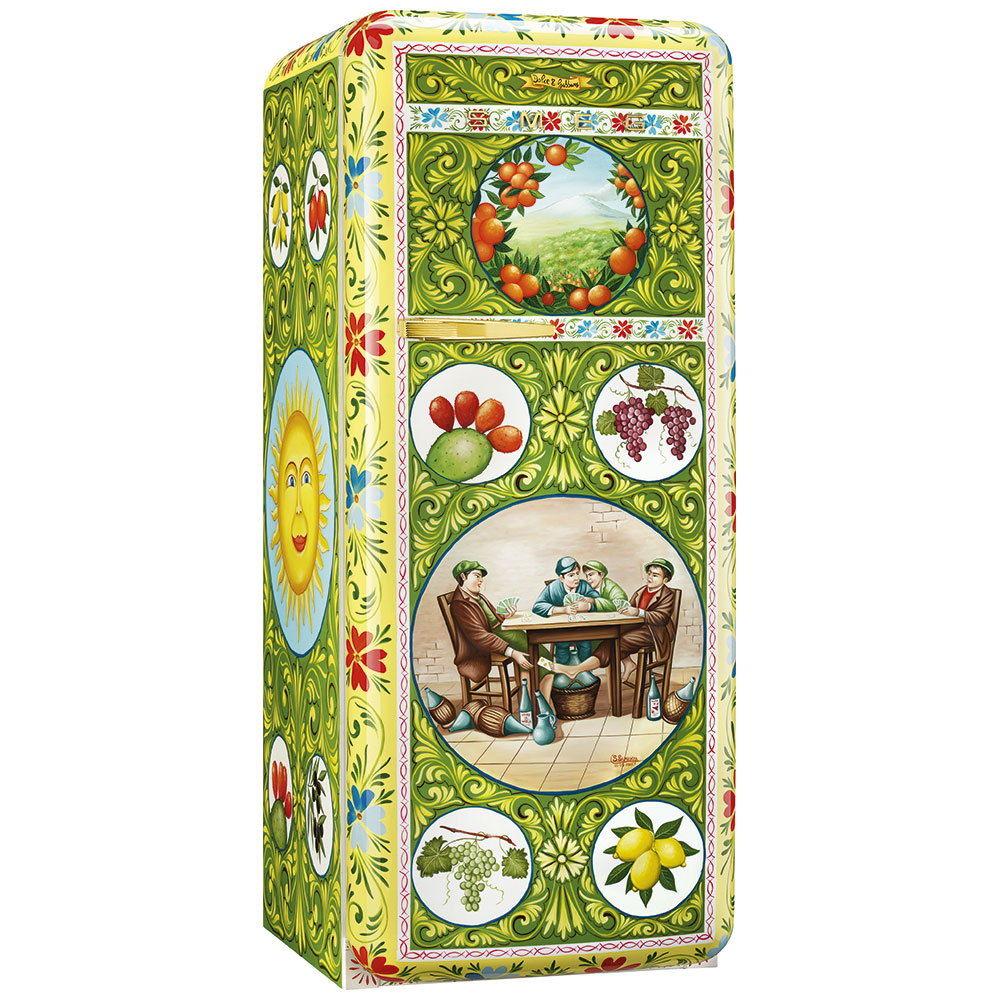 Smeg Frigoriferi d’arte/Sanatsal buzdolapları Smeg & Dolce&Gabbana FAB28R-DG SP04GN görsel 2