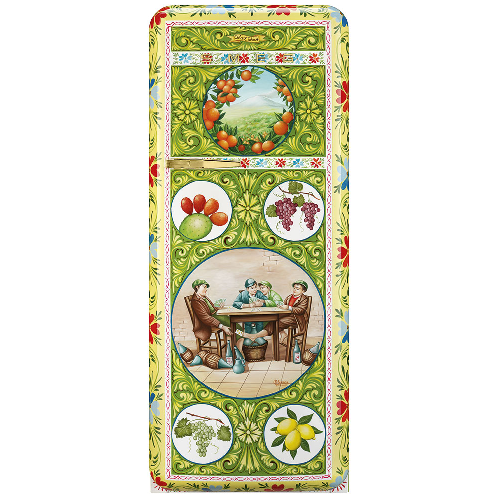 Smeg Frigoriferi d’arte/Sanatsal buzdolapları Smeg & Dolce&Gabbana FAB28R-DG SP04GN