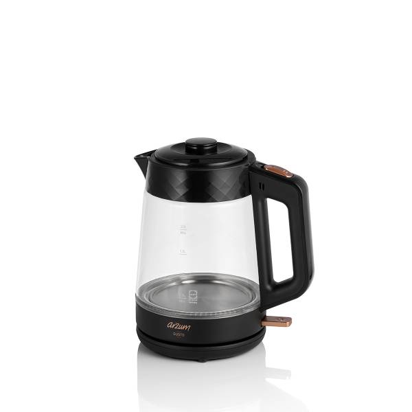 Arzum AR3101 Gusto Cam Çay Makinesi 1900 W, 0.9 L Demlik Kapasitesi, Siyah görsel 4