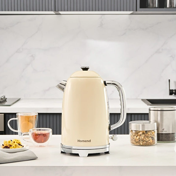 Homend Vintage Heatrow 1627H Kettle Su Isıtıcısı 2200W Krem