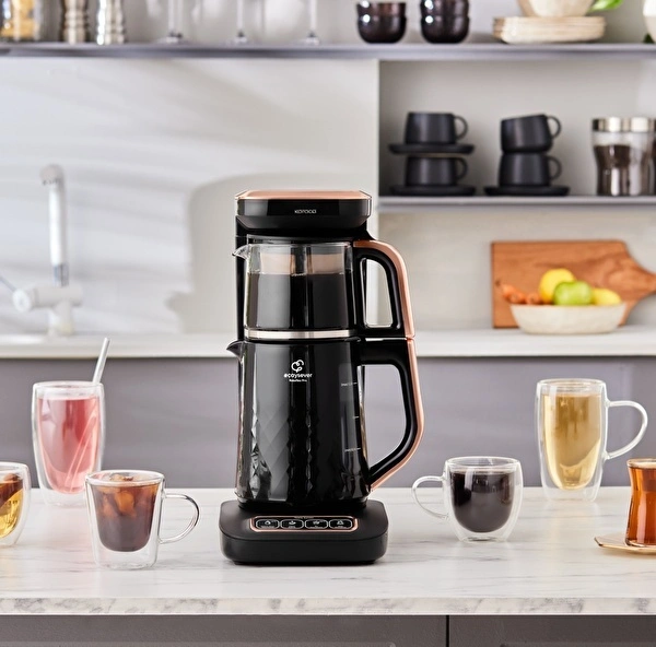 Karaca Çaysever Robotea Pro Quartz 4 in 1 Konuşan Çay Makinesi Black Copper