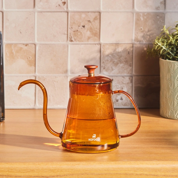 Karaca Martina Borosilikat Cam Coffe Kettle Orange 600 ml