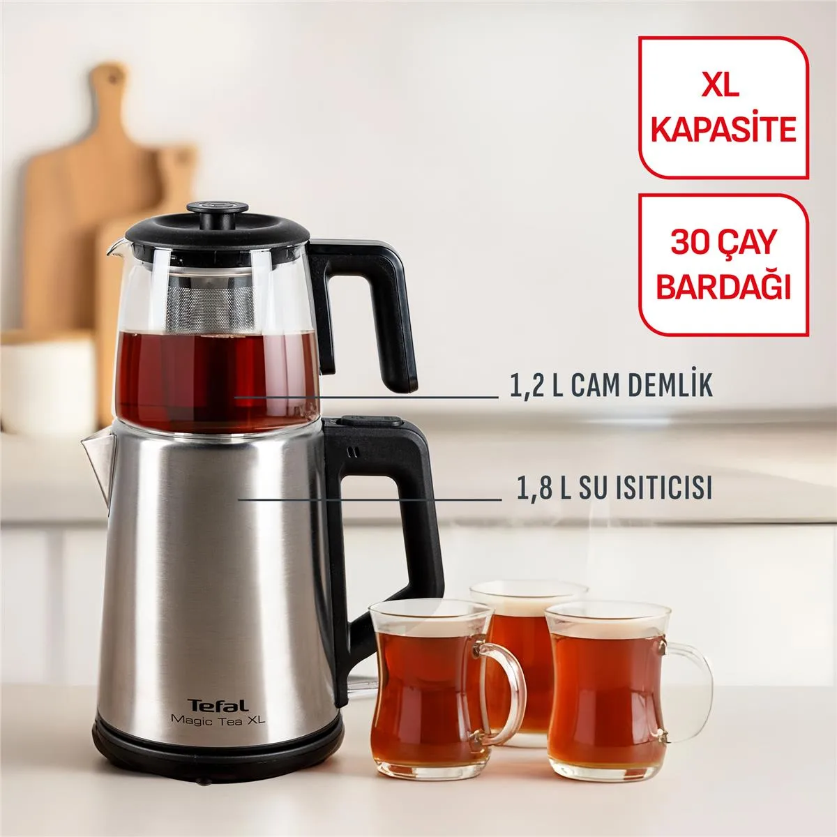 Tefal Magic Tea XL Çay Makinesi Cam görsel 2