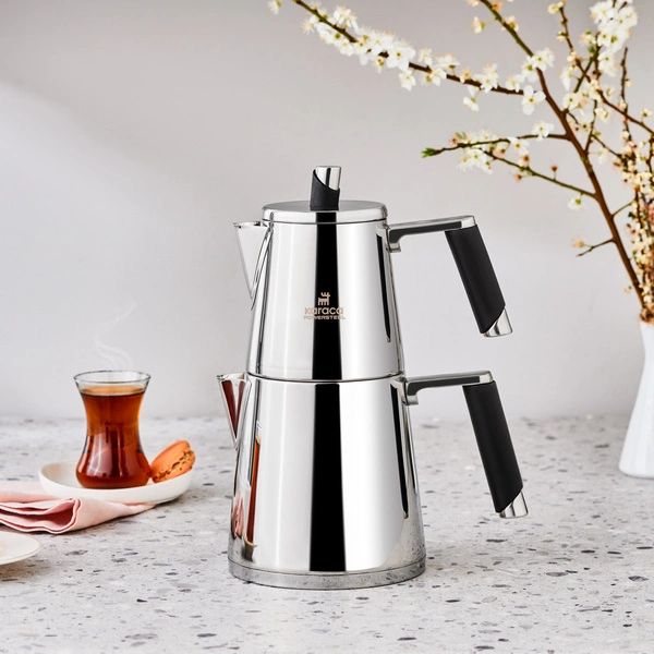 Karaca Powersteel 316+ Çelik İndüksiyon Tabanlı Blend Çaydanlık Takımı Medium