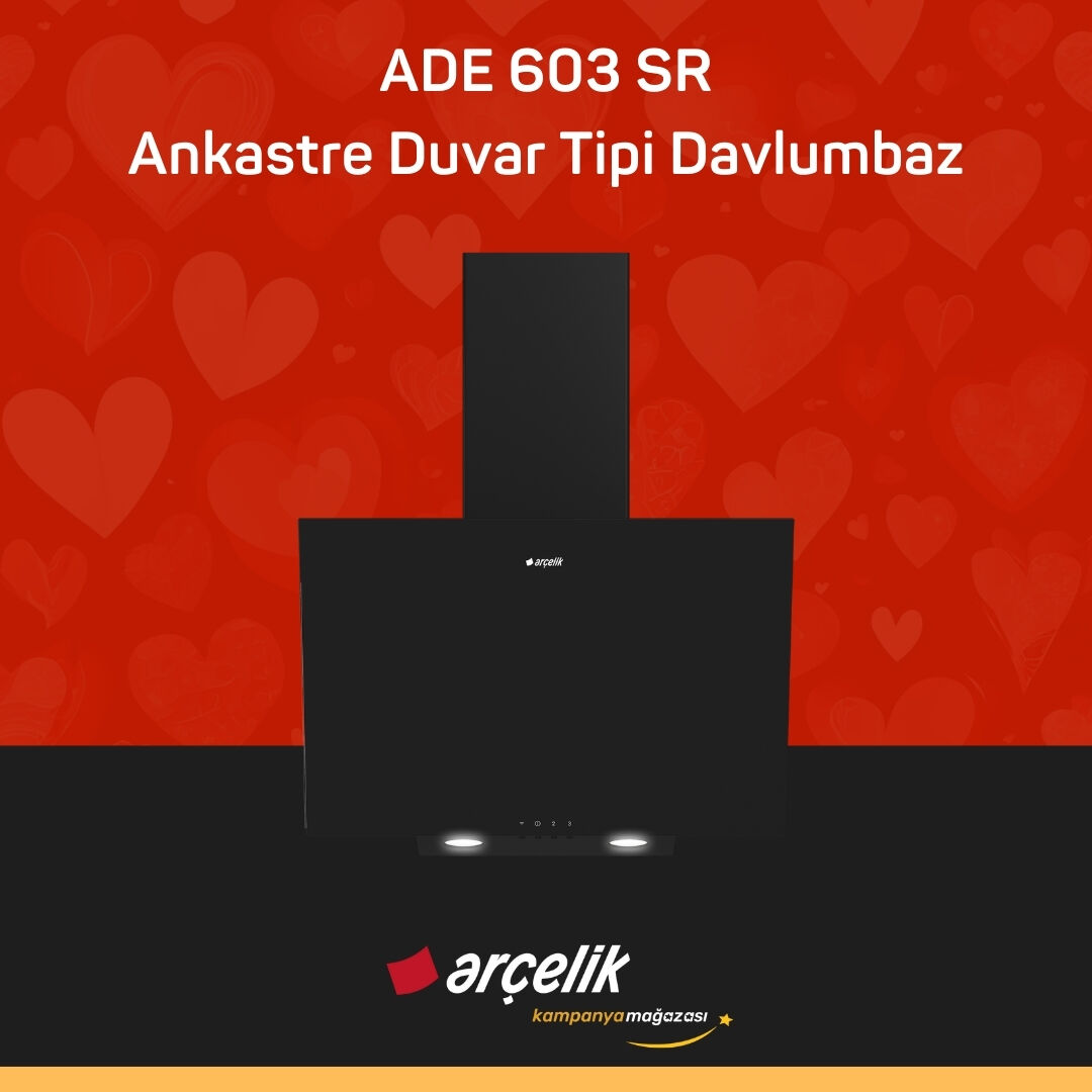 Arçelik ADE 603 SR Ankastre Duvar Tipi Davlumbaz görsel 6
