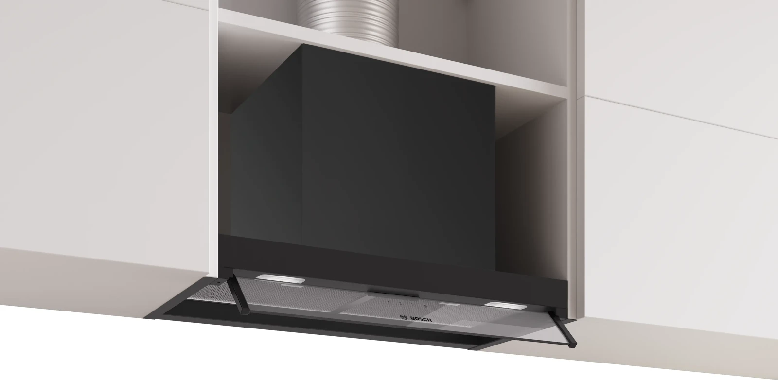 Bosch Serie 4 Tam entegre davlumbaz 60 cm Cam dekor, Düz siyah