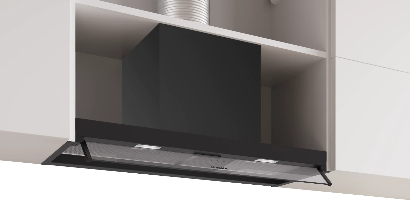 Bosch Serie 4 Tam entegre davlumbaz 80 cm Cam dekor, Düz siyah