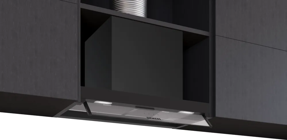 Siemens iQ300 Tam entegre davlumbaz 60 cm Cam dekor, Mat siyah