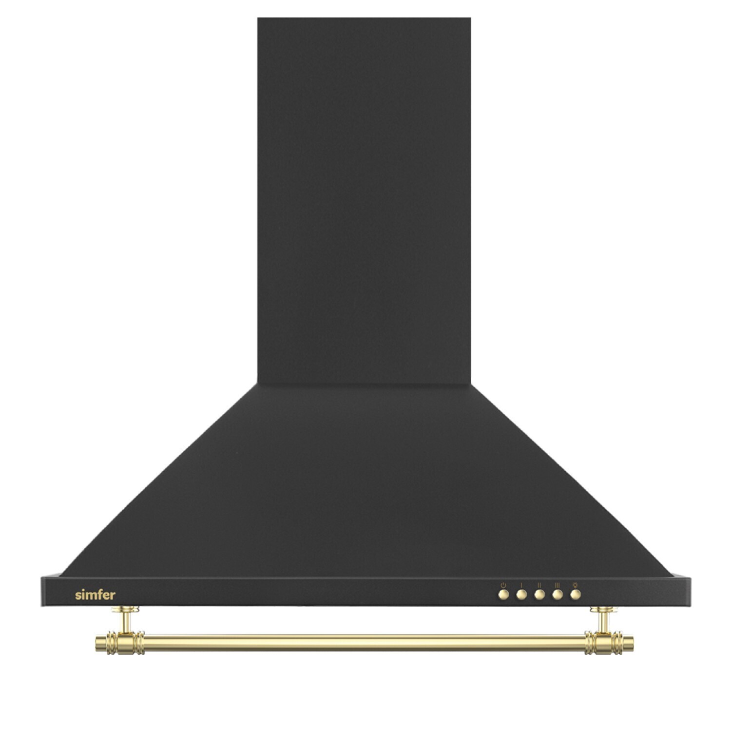 Simfer 8710 60 Cm Push Button Siyah Retro Piramit Davlumbaz