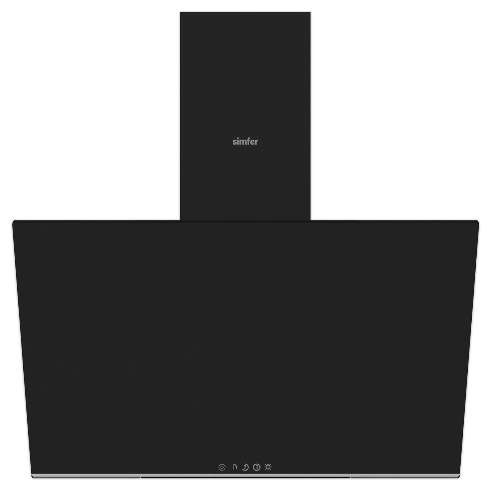 Simfer 8727 60cm Klasik Eğik Siyah Tek Cam Push Buton Led Lamba