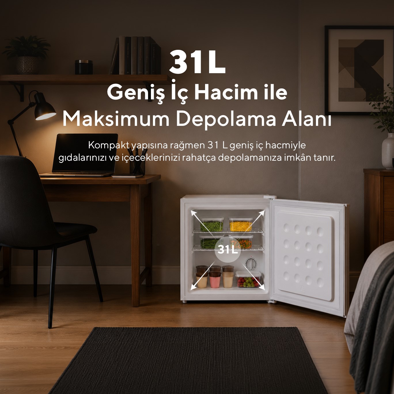Kumtel 31L MİNİ DONDURUCU HFR-50 (4Q0056140) görsel 3