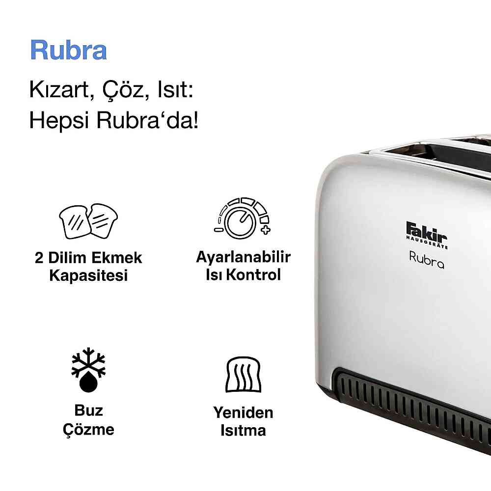Fakir Rubra Ekmek Kızartma Makinesi Steel görsel 2
