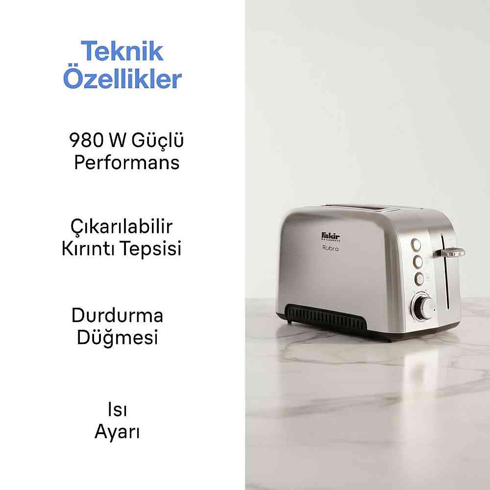 Fakir Rubra Ekmek Kızartma Makinesi Steel görsel 3