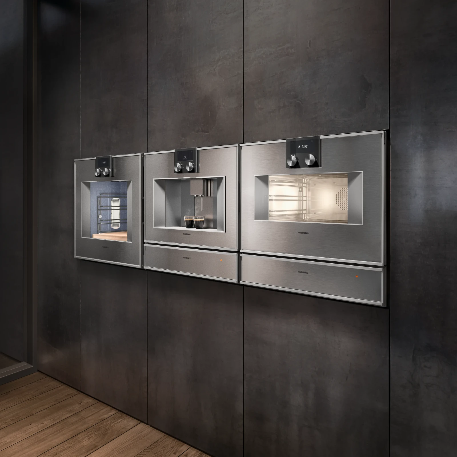 Gaggenau 400 serisi Fırın 60 x 60 cm Kapı menteşesi: solda, Paslanmaz çelik sırtlı tam cam kapı görsel 2