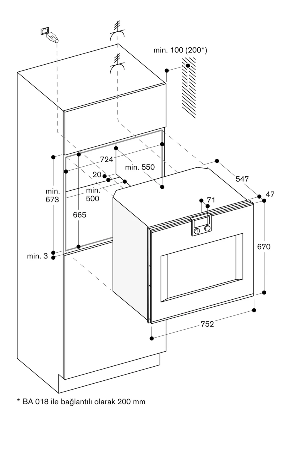Gaggenau 400 serisi Fırın 76 x 67 cm Kapı menteşesi: solda, Paslanmaz çelik sırtlı tam cam kapı görsel 9